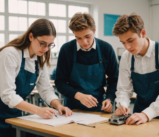 Rentrée 2026 : ce qui change pour l’apprentissage et les lycées professionnels Lycéens en formation professionnelle avec un enseignant en atelier