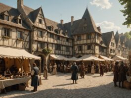 Jeu de rôle grandeur nature : quand un village entier devient terrain de jeu Participants costumés lors d'un festival de jeu de rôle grandeur nature en France