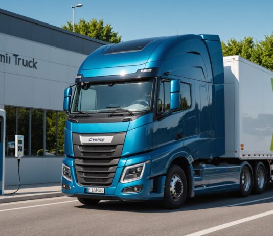 Camions électriques : jusqu’à 122 000 € d’aides pour verdir sa flotte face aux ZFE Poids lourd électrique en charge sur une borne d'autoroute en France