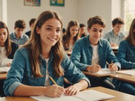Bac 2026 : taux de réussite de 91,4 % et changements majeurs pour la rentrée en seconde Lycéens souriants célébrant leurs résultats au baccalauréat 2026 dans une salle de classe lumineuse