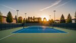 Joueurs de padel en action sur un court extérieur moderne en France