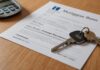 Crédit immobilier : les taux restent stables, l’OAT à 10 ans inquiète les banques Bureau de banque avec document de prêt immobilier et clés de maison