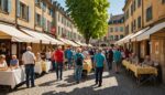 Bénévoles et visiteurs échangeant sur des stands associatifs lors d'un forum du bénévolat