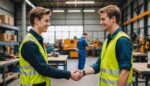 Jeune apprenti et employeur dans un atelier professionnel en France