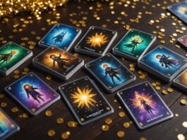JCC Pokémon : l’extension 30e Anniversaire sort dans le monde entier Cartes à collectionner brillantes et confettis dorés, ambiance festive d'anniversaire, illustration générique