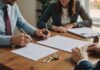 Compromis de vente : les points de vigilance avant de signer Un acheteur et un vendeur signant un compromis de vente pour un bien immobilier