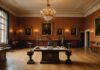 Ventes aux enchères en France : la rentrée des records, des grandes maisons aux salles régionales Intérieur d'une salle de ventes aux enchères avec objets d'art et podium du commissaire-priseur